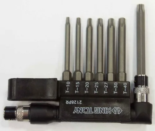 Набор вставок (бит) с воротком-битодержателем 1/4;, TORX, T10-T40, L = 60 мм, 8 предметов KING  2