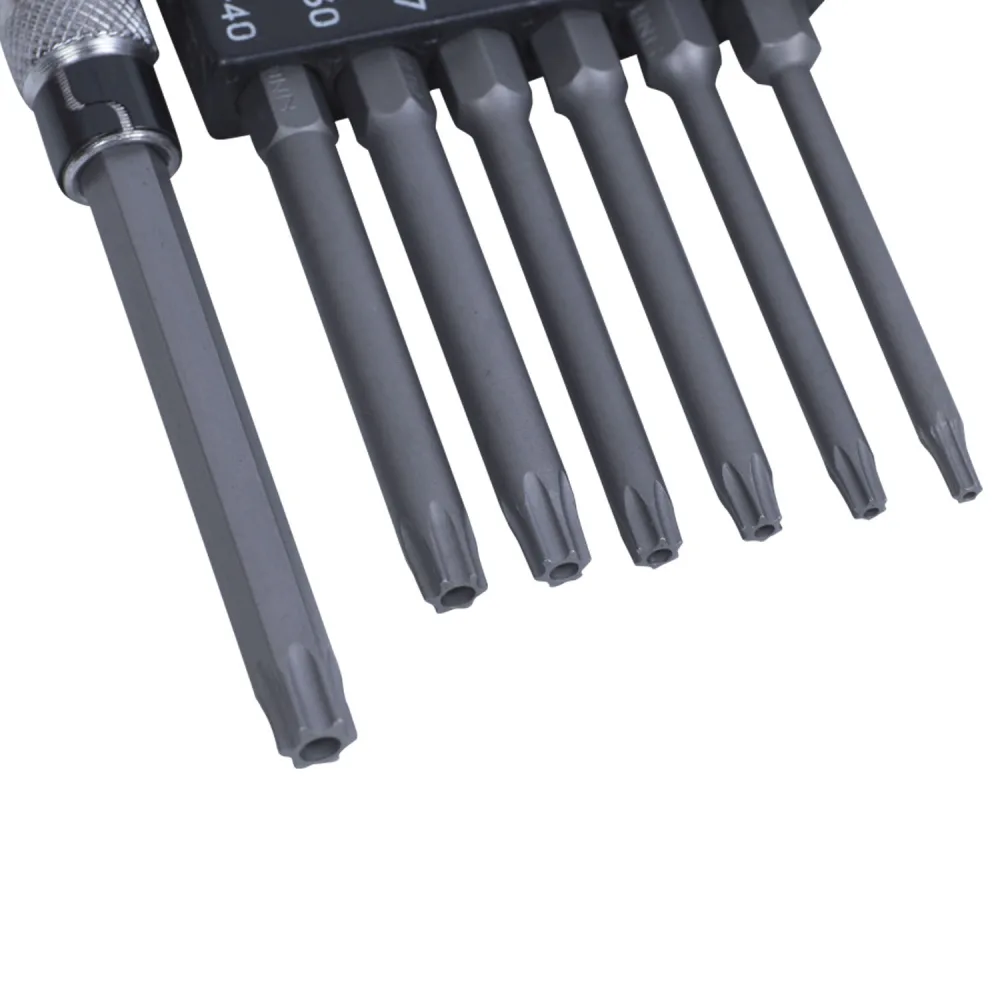 Набор вставок (бит) с воротком-битодержателем 1/4;, TORX, T10-T40, L = 60 мм, 8 предметов KING 
