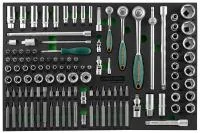 Набор торцевых головок 1/4"DR, 3/8"DR, 1/2"DR с приводами, 81 предмет, вставок-бит, 40 предметов в E