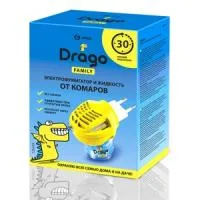 Drago Средство инсектицидное "Жидкость от комаров". Комплект: электрофумигатор + жидкость от комаров