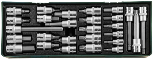 Набор торцевых головок с вставками 3/8" и 1/2"DR, 27 предметов (ложемент) 2