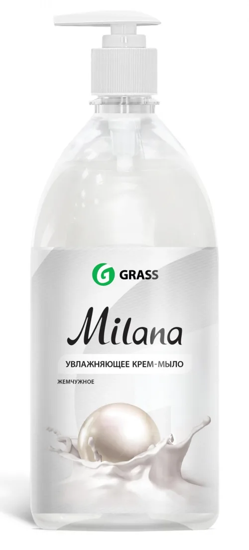 Milana Жидкое крем-мыло жемчужное 1 л с дозатором GRASS 2