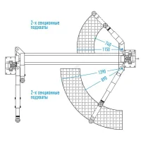 Подъемник 2х стоечный электрогидравлич. 4т, ассиметричный 380V