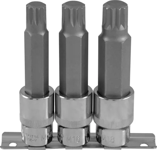 Набор насадок торцевых 1/2"DR с вставками-битами SPLINE на держателе, M14-M18, 100 мм 2