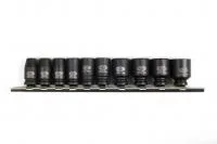 Набор ударных головок 1/4" 10 пр., 5-14 мм, на линейке