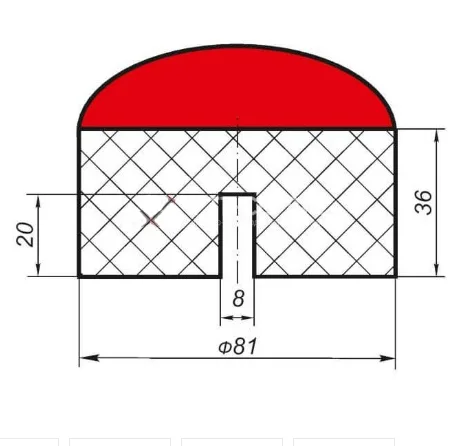 Накладка резиновая на домкрат подкатной ø81 h36